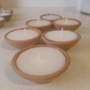 Handmade Beeswax Terra Cotta Candles